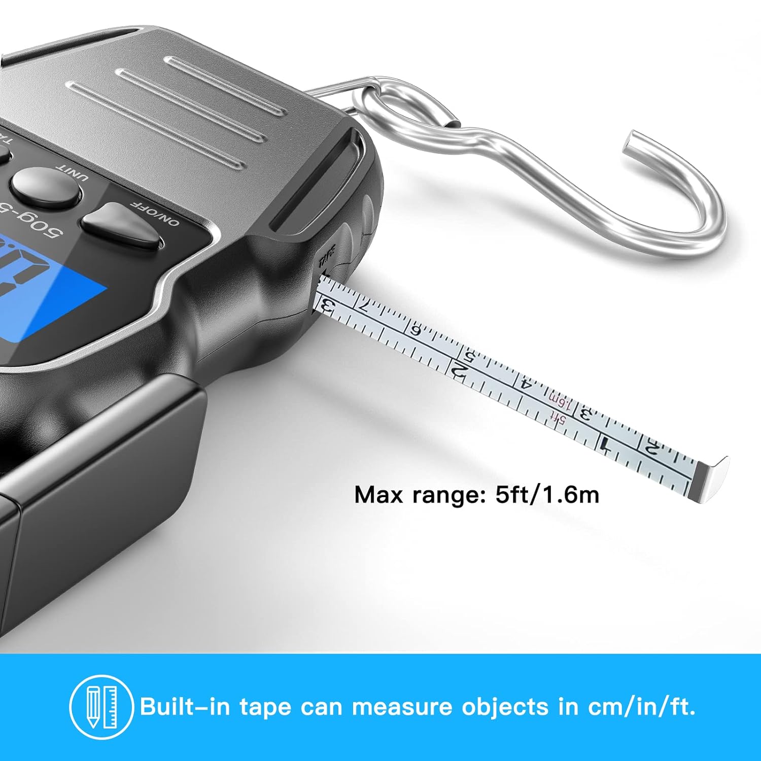 Skiennix Luggage Scale - 110lb Digital Weight Scale with Backlit LCD Display & Measuring Tape