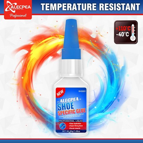 ALECPEA 30g Shoe Glue - Flexible Instant Adhesive for Sole Repair & Restoration - Waterproof Heavy Duty Sneaker Glue for Boots, Heels, Hiking Shoes, Leather & Rubber - Sets in 15 Seconds