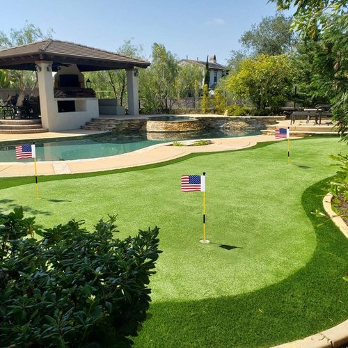 KINGTOP Golf Hole Cup Flagpole Set for Practice Putting Green, 6” Putting Cup Fit PGA | LPGA | USGA Regulations, 2-Section Flag Stick Design, 3 Feet, 3-Pack