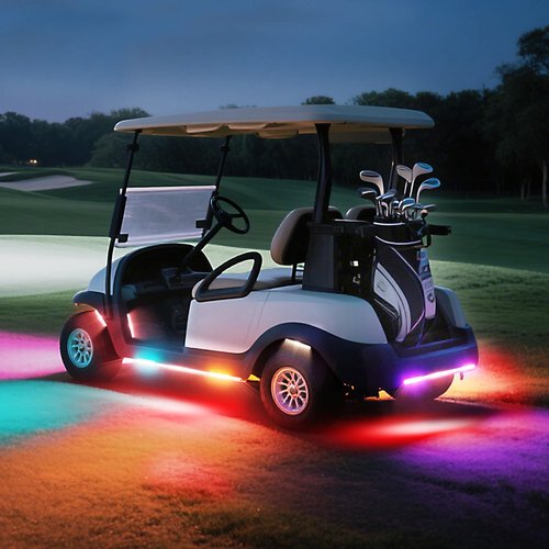 AIPSET Golf Cart LED Light Strip, LED Lights Underbody Underglow Kit, Neon Strips Lighting, Universal Compatible with EZGO Club Car Yamaha, 12V - 80V Input, Muti-Color, Music Sync & Waterproof, 12PCS