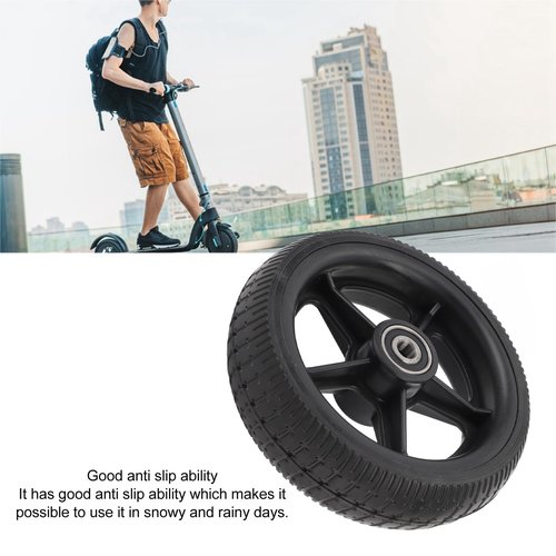 6.5in Electric Scooter Rear Wheel, Anti Slip Shock Absorbent Rubber Grip, Rear Wheel Assembly for Commuters, Urban Riders, Replacement in Rainy Conditions