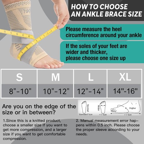 INDEEMAX Ankle Brace - Copper Infused Compression Sleeve for Pain Relief | Skin Silver, Size S