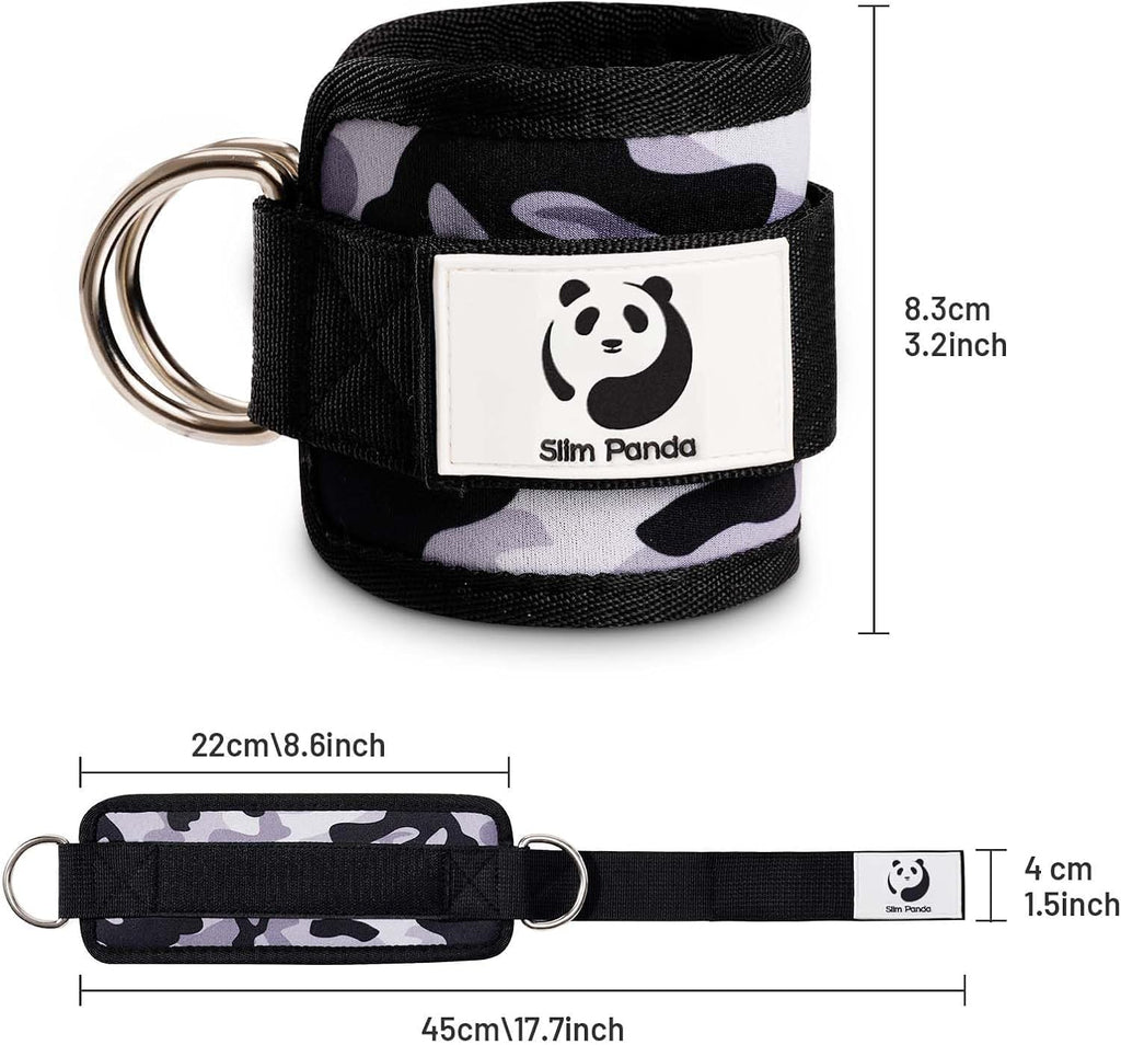 Slim Panda Ankle Strap | Adjustable Ankle Cuff for Cable Machine Workouts - Ideal for Glute & Leg Exercises