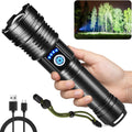 Skiennix High Lumens Rechargeable Flashlight - Super Bright Tactical LED Light | Waterproof & Adjustable for Camping, Hiking, Emergencies