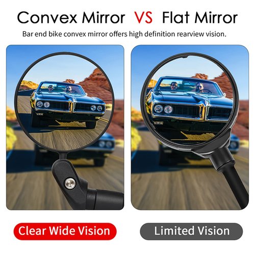 REMAROVE Bike Mirror Bicycle Rear View Mirror 2 PCS Adjustable Bike Bar End Mirror HD Wide Angle Convex Lens