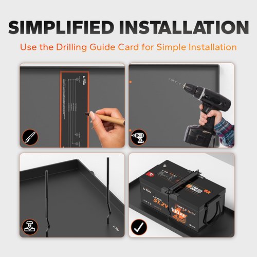 LiTime Lithium Battery Hold Down Kit, Heavy-Duty Golf Cart Battery Holder with Clamps and Bolts, Rust-Resistant Car Battery Bracket for LiTime Golf Cart Battery and Other Brand Lithium Batteries