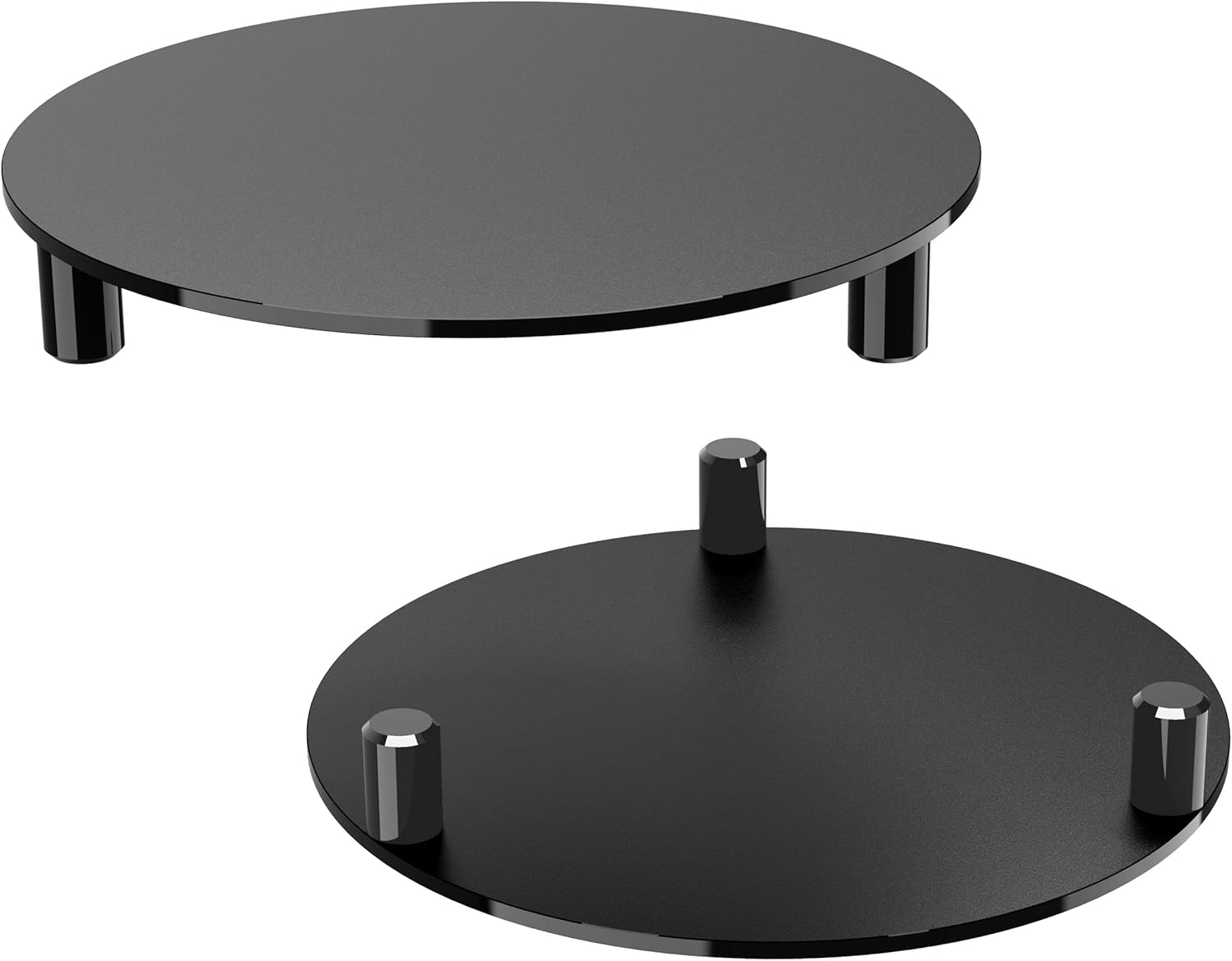 SVENJBB Black Round Pedestal Riser Board - 7 Inch 2-Pack Acrylic Display Stands for Home Décor