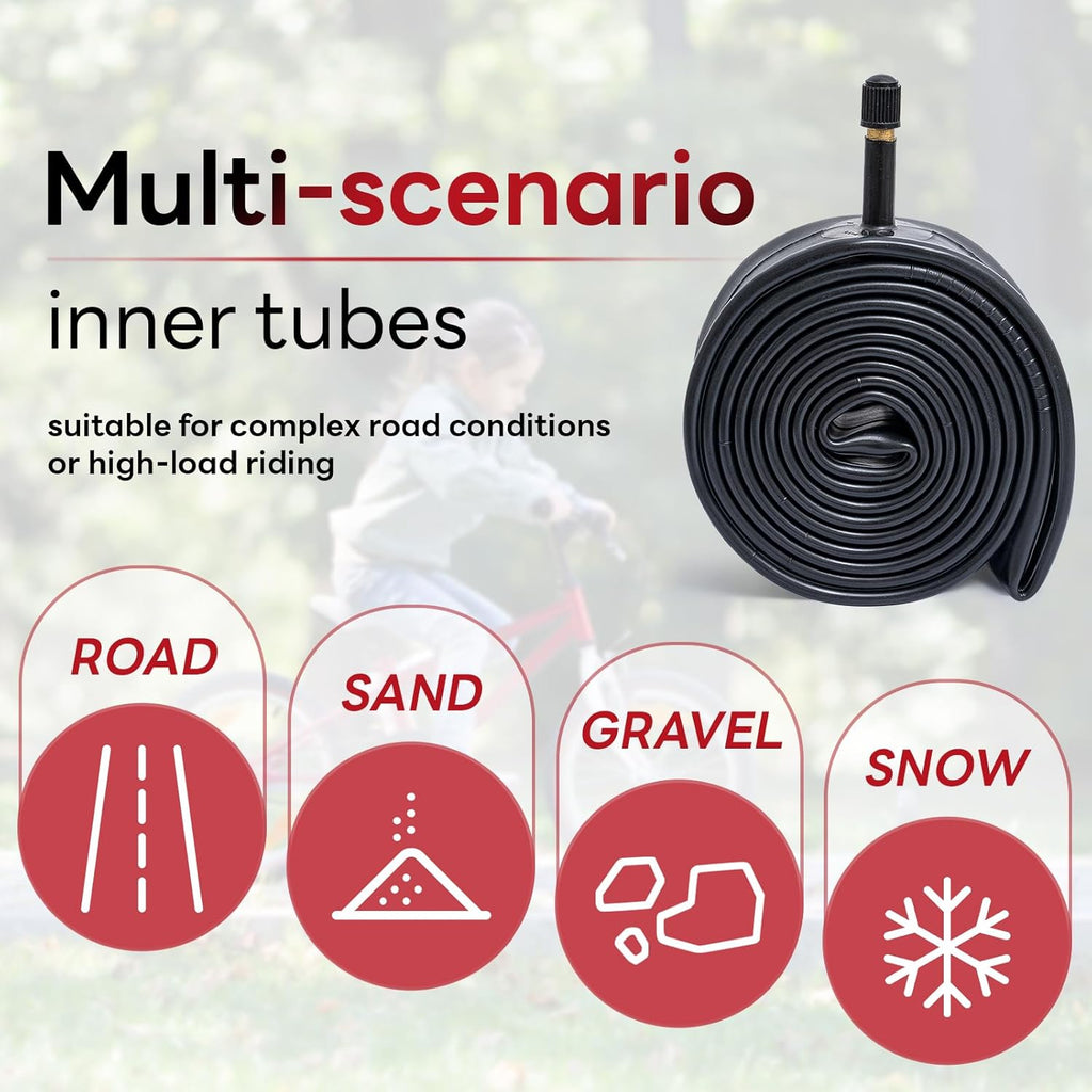 Reliable 14 x 1.75-2.125 Bike Tubes by [Brand Name] - Durable Inner Tubes with AV32mm Schrader Valve (2 PCS)