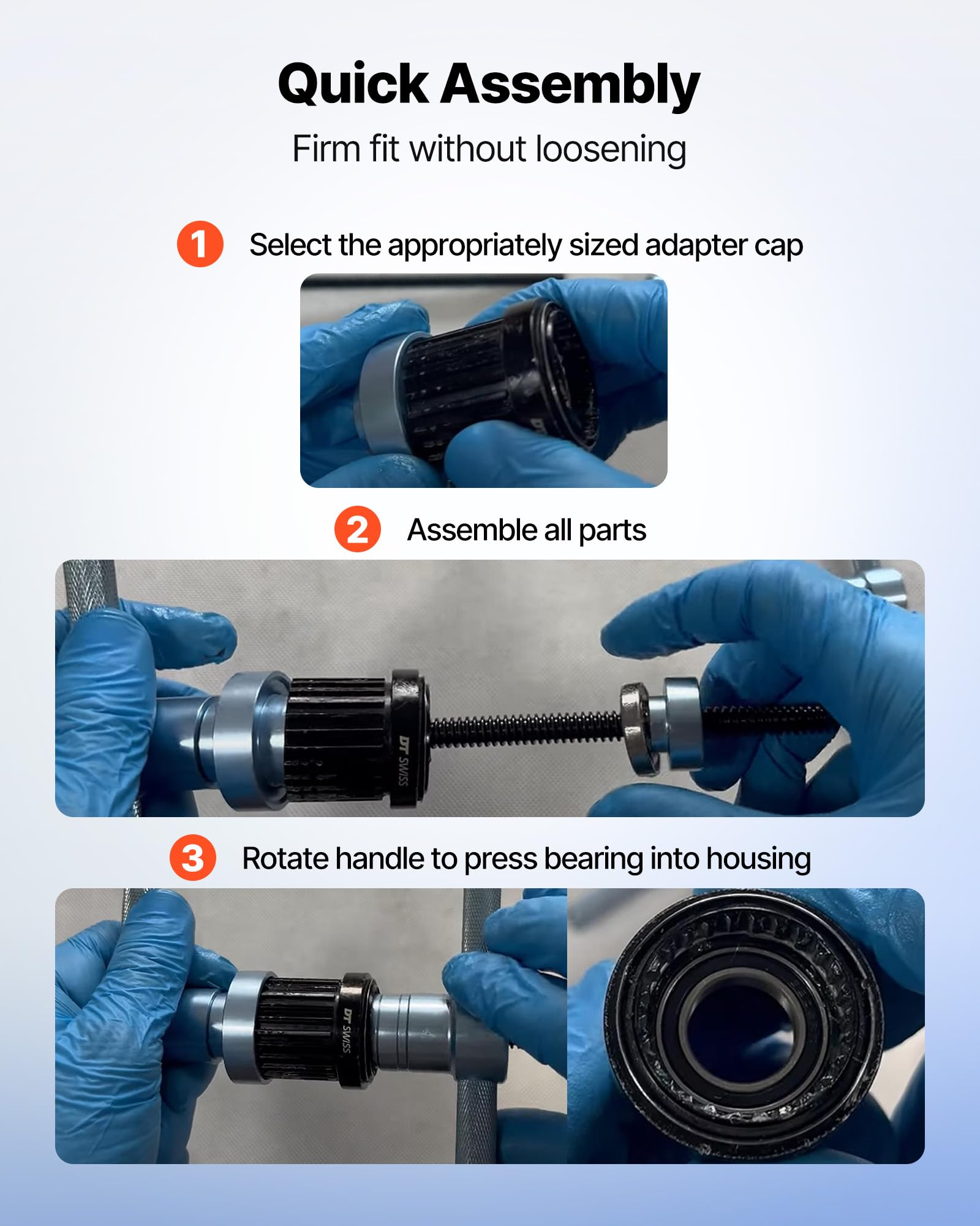 VEVOR Bicycle Bearing Press Kit, Bike for Wheels/Hub Bearing Installation with Bushings & Wrenches, Bike Soft Tail Frame Turning Point Hub Assembly Tool 25pcs