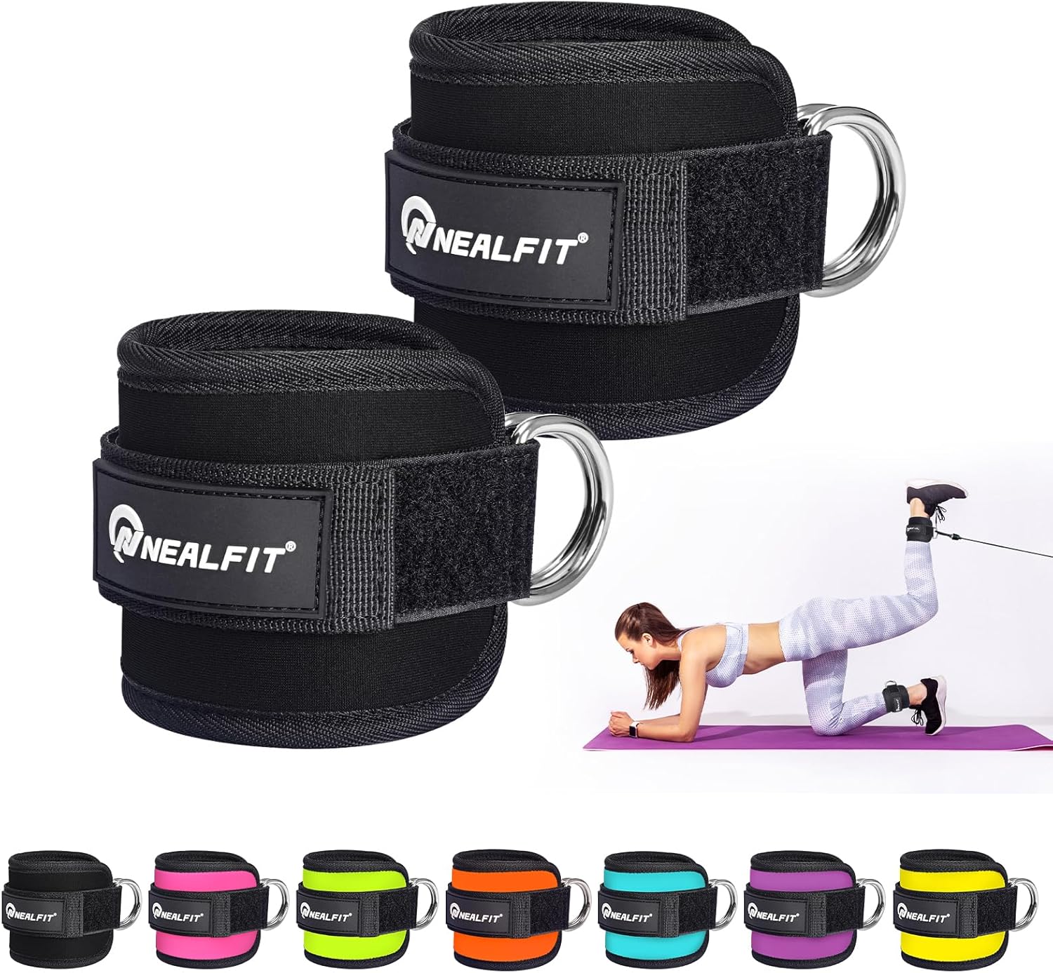Skiennix Ankle Strap - Cable Machine Ankle Cuff for Kickbacks & Glute Workouts | Adjustable Fit