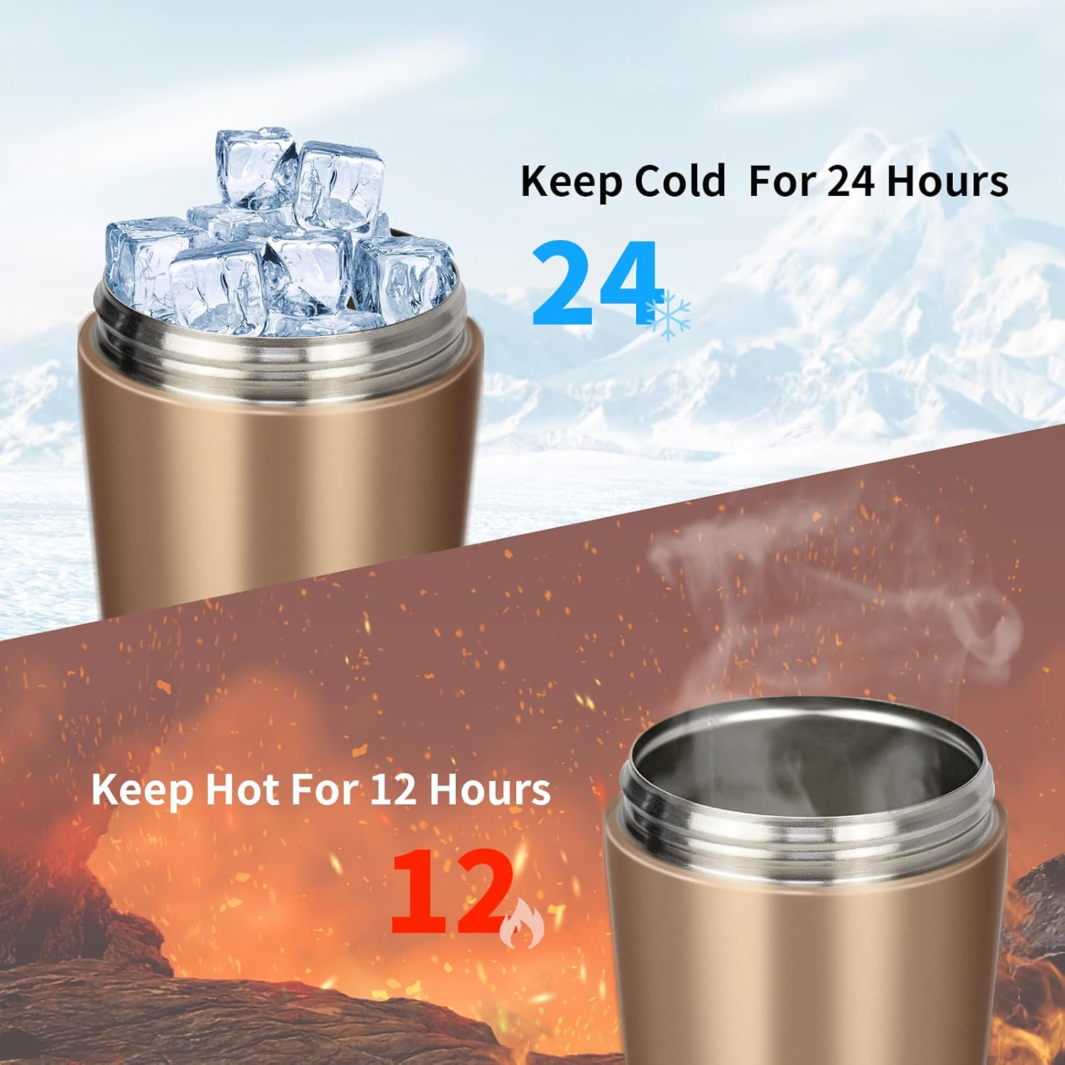 TOOFEEL Insulated Protein Shaker Bottle - 20 oz Stainless Steel, Double-Walled, BPA-Free | Keeps Drinks Cold or Hot