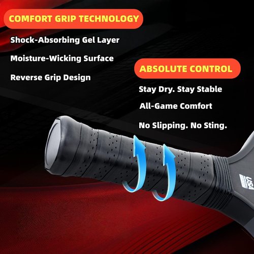 T700 Carbon Fiber Pickleball Paddle - 16mm Honeycomb Core for High Spin & Power | Professional Fine Matte Finish | All-Rounder Paddle for Control & Touch