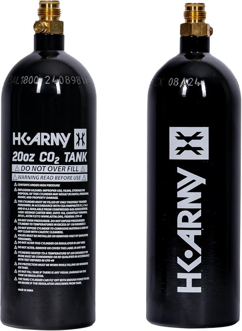 HK Army 20oz Aluminum CO2 Tank - High Pressure Compressed Air System for Paintball & Airsoft Gear