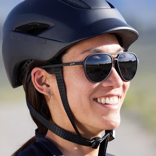 Goodr Operation: Blackout Polarized Aviator Sunglasses - Large Size, Black Frame, UV400 Protection