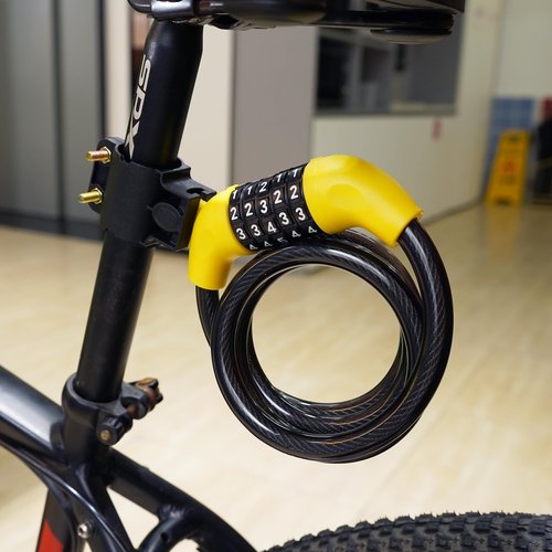 5 Digit Combination Bike Lock cabie,12mmn Heay Duty and Theft Blcycde Lock with Mounting Bracke, Resetable Security cabie Lodk, Weatherproo Zinc Ally Crinder for Bikes, Scooter Motorcycle
