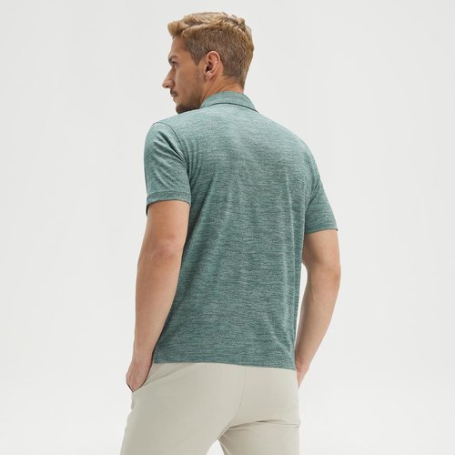 M MAELREG Golf Polo Shirts for Men - Moisture-Wicking, Lightweight Jacquard, 3-Button Design