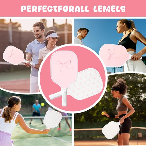 Vinsot 2 Pcs Paddles Set Fiberglass Rackets with 1 Carry Bags Lightweight Racquet with Ergonomic Grip for Players of All Levels Men Women