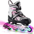 Gonex Inline Skates - Adjustable Outdoor Roller Skates for Kids & Teens with Light-Up Wheels