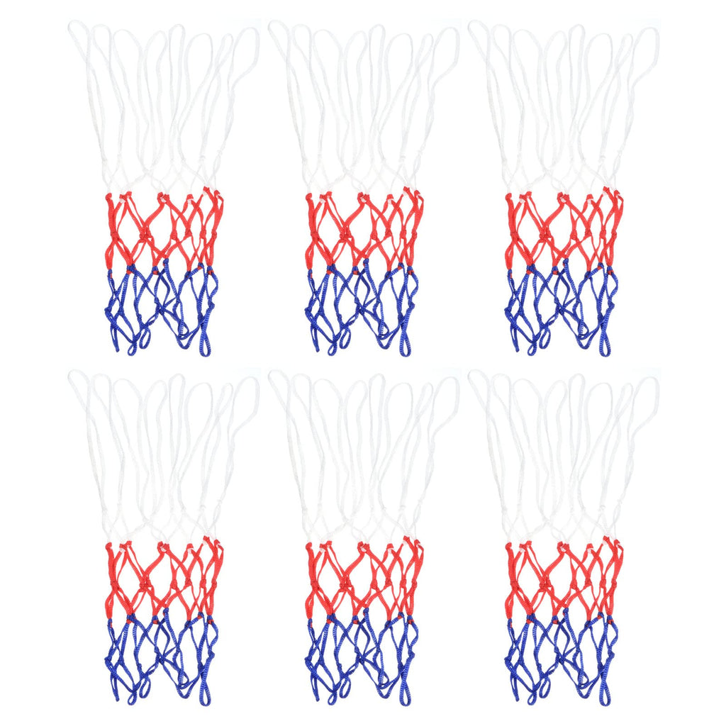 PATIKIL 8 Loops 12" Dia. Mini Basketball Net Replacement, 6 Pack PP Basketball Hoop Net Rim Nets Sturdy for Indoor Outdoor, White Red Blue