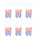 PATIKIL 8 Loops 12" Dia. Mini Basketball Net Replacement, 6 Pack PP Basketball Hoop Net Rim Nets Sturdy for Indoor Outdoor, White Red Blue