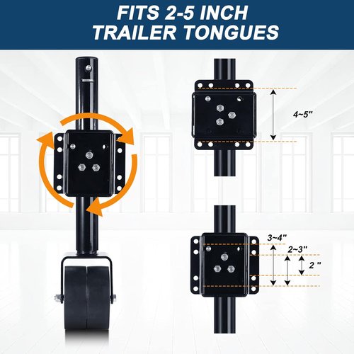 FZZD 2000lbs Heavy Duty Trailer Jack - Swivel Wheel Design with 12" Lift for RVs and Boats