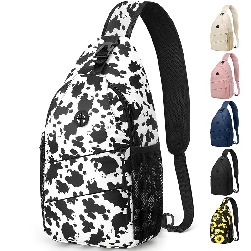 Pritent Cowprint Medium Crossbody Sling Bag with Convertible Strap