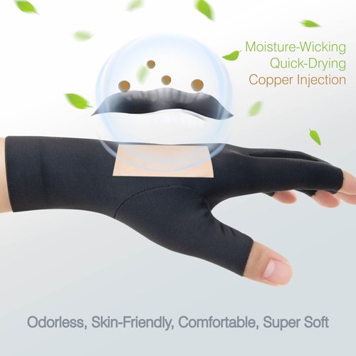 INZILOTEX Arthritis Compression Gloves, Super Soft and Seamless Arthritis Gloves for Carpal Tunnel Pain Relief Gloves for Men & Women (L)