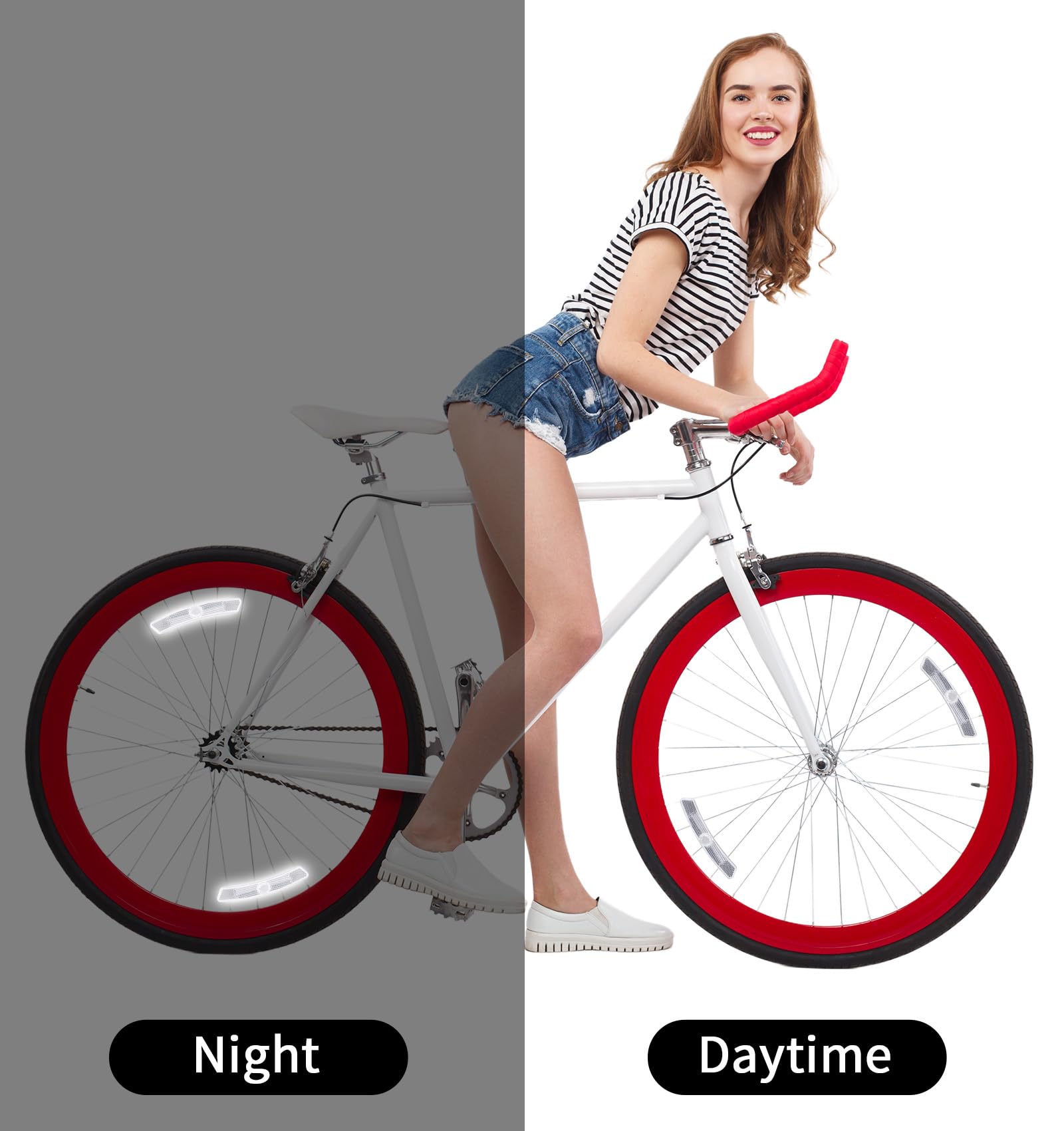 Thrymme 4PCS Bike Reflectors, Plastic Bike Wheel Reflectors for Night Riding, Safety for Road Mountain Bicycle Night Riding