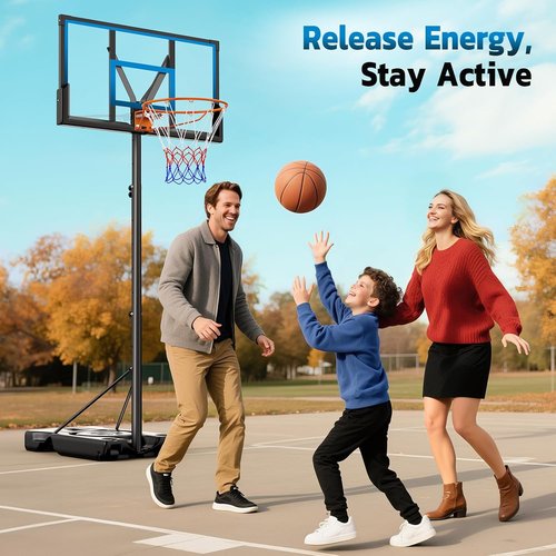 46" Portable Basketball Hoop by [Brand Name] - Adjustable Goal with Solid Steel Rim & Extra-Large Base for All Ages