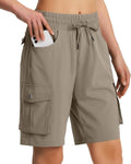 Hugut Women's Hiking Cargo Shorts - Quick Dry Lightweight Summer Shorts | 6 Pockets for Camping & Travel