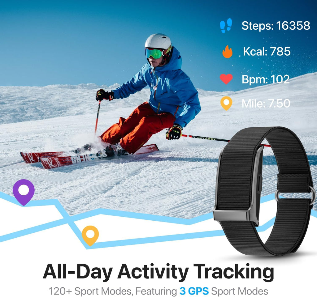 Smart Health Wristband - Wearable Fitness Tracker with 120+ Sports Modes & Heart Rate Monitoring | 2 Pack Bands