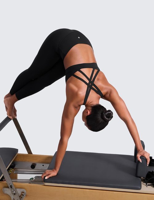 CRZ YOGA Sports Bra - Supportive Butterlift Design with Criss Cross Straps | Medium Impact Padded Workout Top