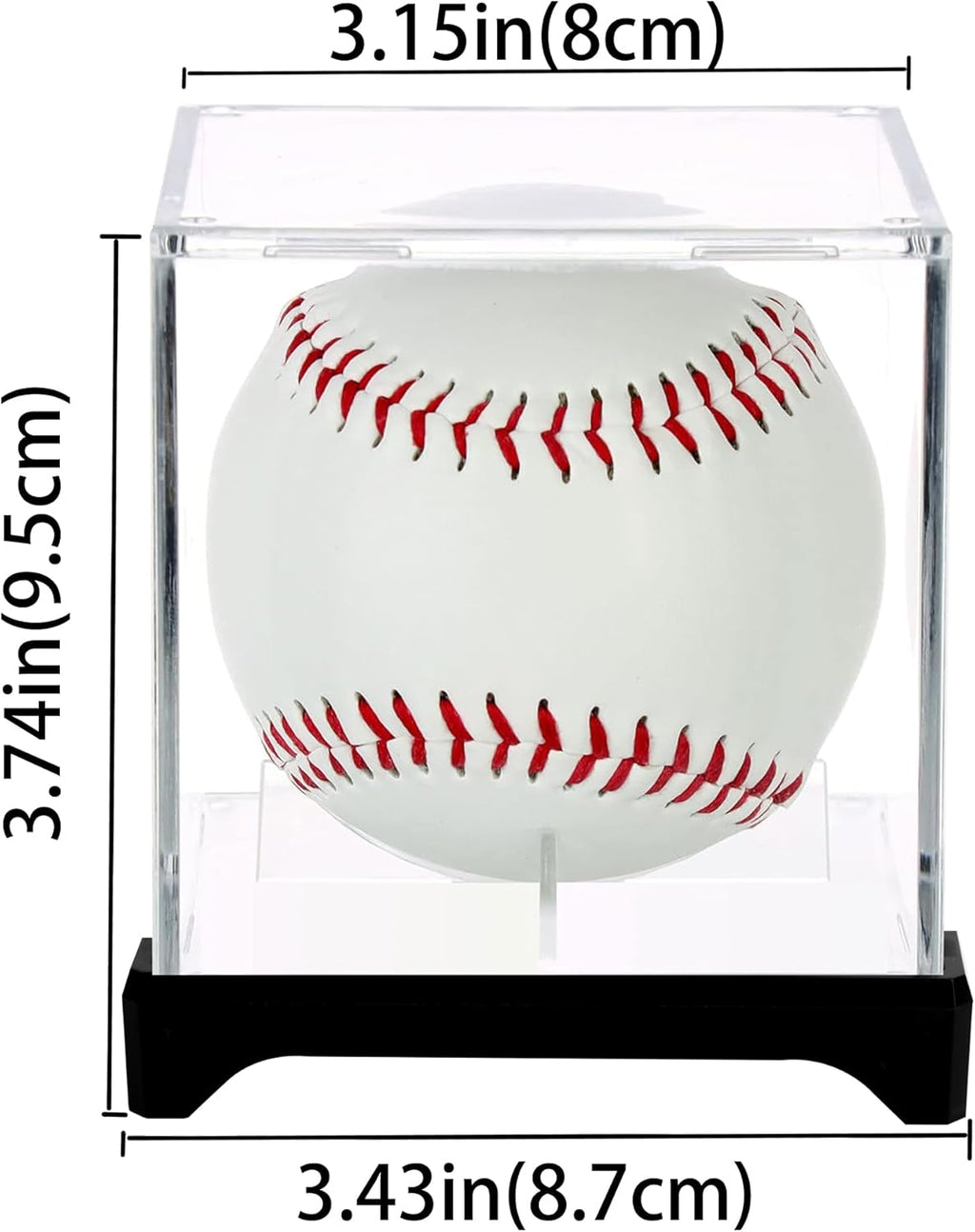 Skiennix Baseball Display Case - UV Protected Acrylic Boxes for 4 Baseballs with Base