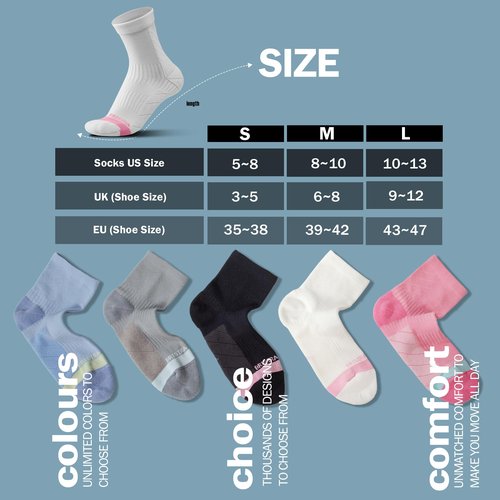 BRISIRA Coolmax Bamboo Viscose Running Compression Quarter Socks Women Moisture Wicking Anti Blister Athletic Ankle Cushion