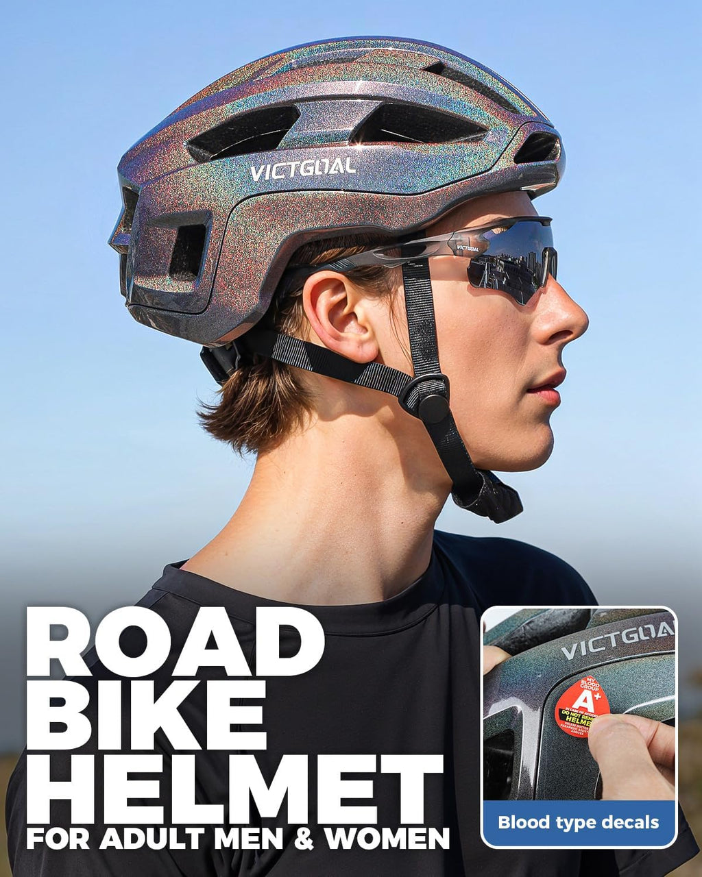 VICTGOAL Road Bike Helmet - Adjustable & Breathable with Detachable Magnetic Rear Light | Unisex Cycling Gear