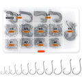 UCEC Circle Hooks Saltwater Fishing Hooks - 240 Pcs Assortment 11 Sizes #6 to 8/0 for Catfish & Octopus