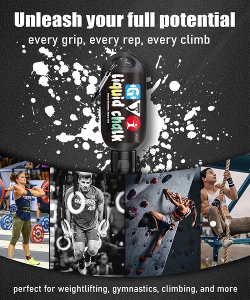 Liquid Chalk Mess-Free Gym Chalk 7’s Quick-Drying for Weightlifting, Gymnastics, Rock Climbing, Pole Dancing Sweat Resistant and Long Lasting for Stronger Hand