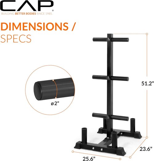 CAP Barbell Olympic Bumper Plate Rack - Durable Storage Solution for Home Gyms