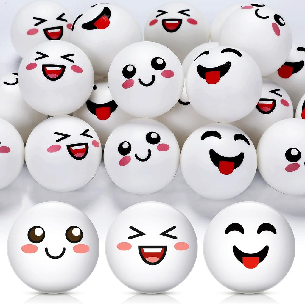 ShinyRelief 24 PCS Table Tennis Balls - Cute Emotion Designs | Fun Gift for Golfers & Players