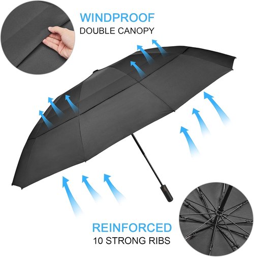 G4Free Large Golf Umbrella - Windproof Compact Reverse Design | Automatic Open & Close, 42-62 Inch