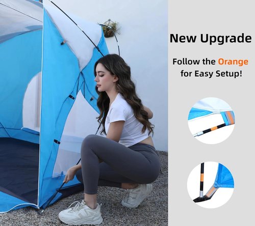 Beach Tent by [Brand Name] - Portable Sun Shelter for 2-8 People | UPF 50+ UV Protection & Easy Setup