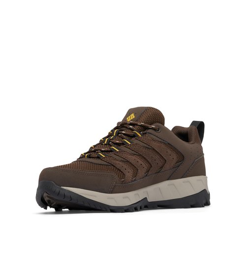 Columbia Mens Strata Trail Low Waterproof, Cordovan/Golden Yellow, 9.5