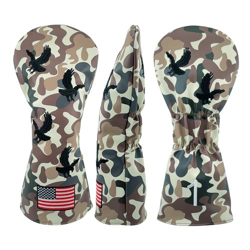 Camo USA Bald Eagle Golf Headcover – Camo Driver Headcover – Golf Driver Head Covers – Funny & Durable Golf Head Covers -Golf Head Covers USA