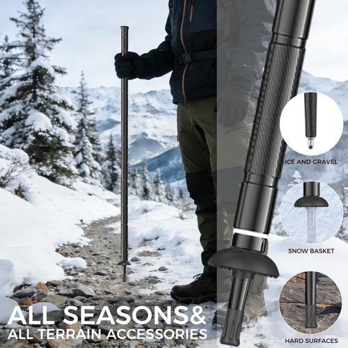 Tactical Hiking Stick, Tactical Walking Stick, Trekking Poles, Hiking Poles, Suitable for Camping, Outdoor Survival Gear, Telescopic (8 Tubes, Premium Build)