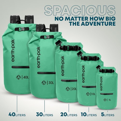 Earth Pak Waterproof Dry Bag - Zippered Pocket Keeps Gear Dry | Durable & Lightweight Design