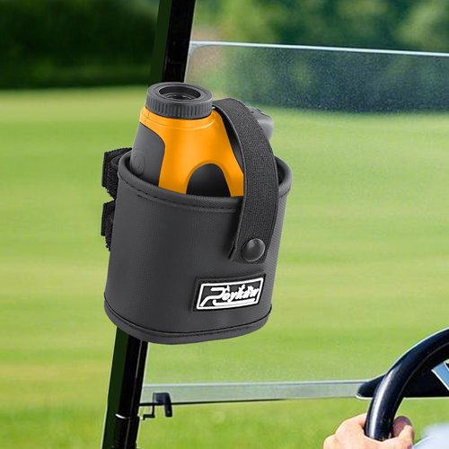 Roykaw Golf Rangefinder Pouch Mount Strap for Golf Cart, Laser Rangefinder Pouch Holder, Golf Push Cart Range Finder Holder, No Drilling Required, Firmly & Suitable Small Items, Black