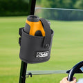 Roykaw Golf Rangefinder Pouch Mount Strap for Golf Cart, Laser Rangefinder Pouch Holder, Golf Push Cart Range Finder Holder, No Drilling Required, Firmly & Suitable Small Items, Black