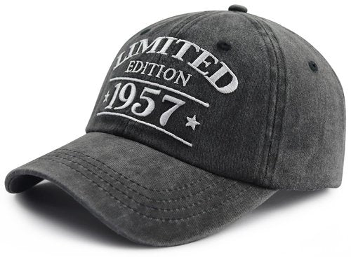 69th Birthday Gifts for Women Men, Limited Edition 1957 Birthday Decorations Baseball Cap, 69 Years Old Retirement Gifts for Dad Mom Grandpa Grandma Black