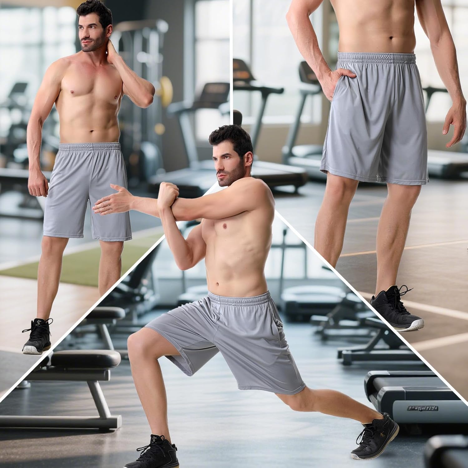 Skiennix Athletic Gym Shorts for Men - Quick-Dry Basketball Shorts with Pockets | Ideal for Running & Workouts