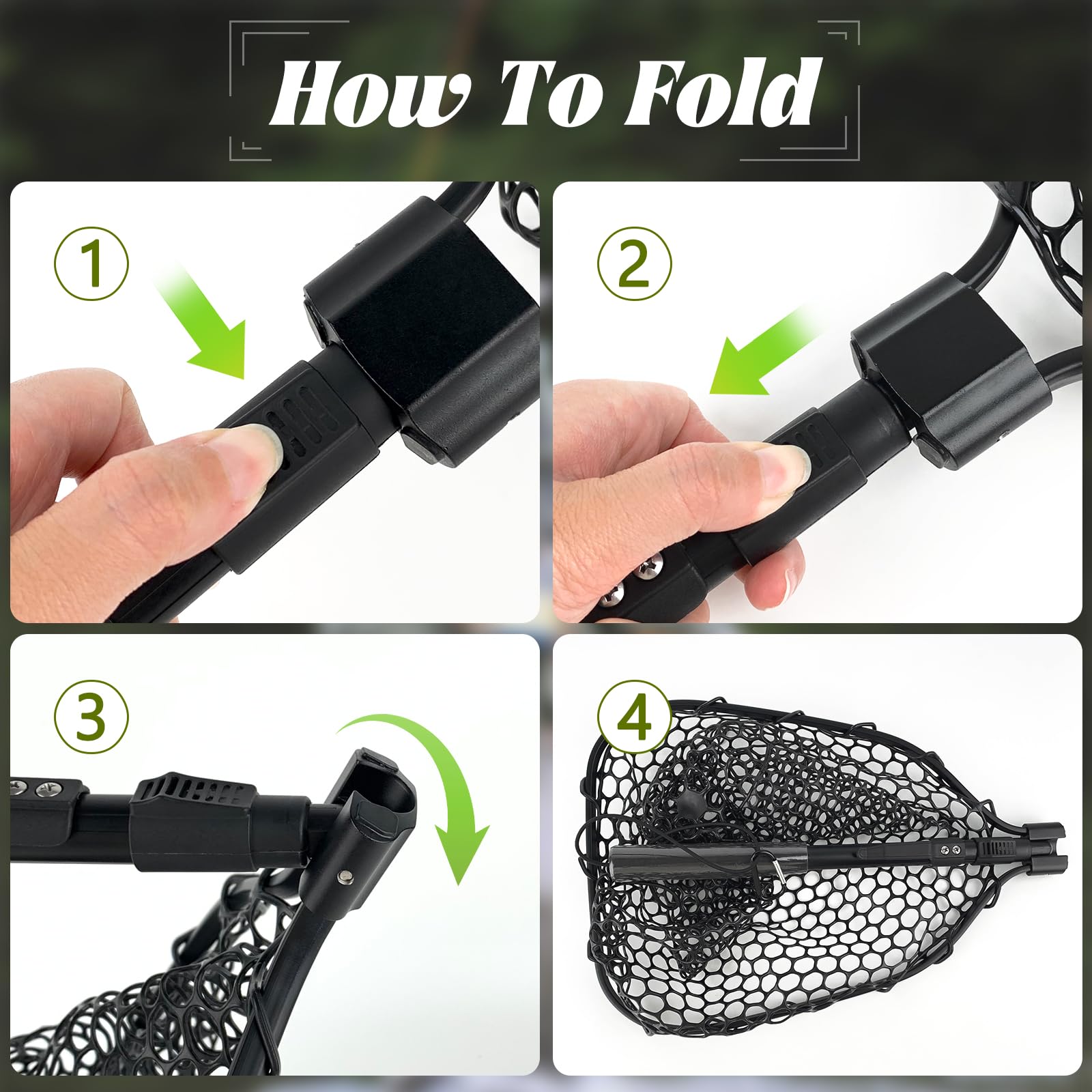 Fishing Net with Handle, Fish Landing Net for Kids Men Women, Safe Fish Catching or Releasing
